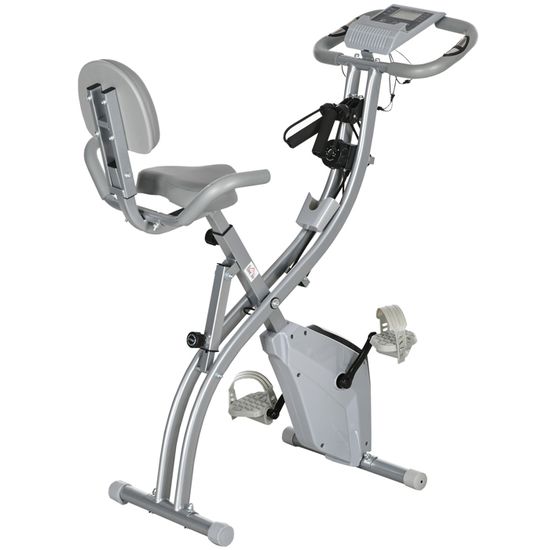 HOMCOM : Vélo d'appartement avec résistance réglable pour vélo d'appartement avec volant d'inertie 8 kg, écran LCD, guidon et siège réglable pour la maison ou la gym bleu