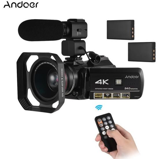 ANDOER Caméscope Numérique DV Enregistreur - 4K UHD - 3.0" - WIFI