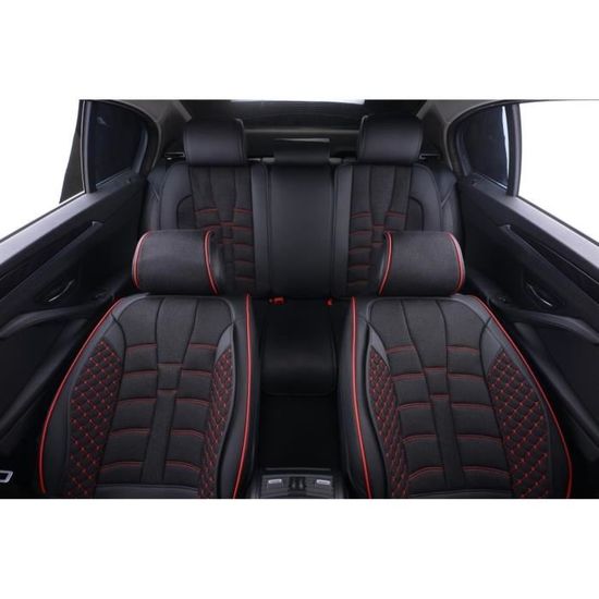 Housses De Sièges Universelles MOSSA Pour Audi A1 I, II, III (2010-...) - 2XL-B - Noir Faux Cuir - Facile à Nettoyer - Neuf