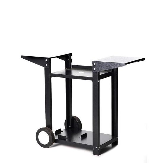 Chariot Pour Plancha Noir GS130 - Desserte 85x50cm 2/3/4 Brûleurs Avec Roues Et Rangement