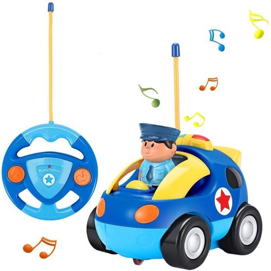 Mini voiture télécommandée de dessin animé, jouets pour tout-petits voitures  mignonnes, voiture rc pour enfants, polices voitures pour garçons filles,  cadeaux pour enfants ' anniversaire - Rc Cars