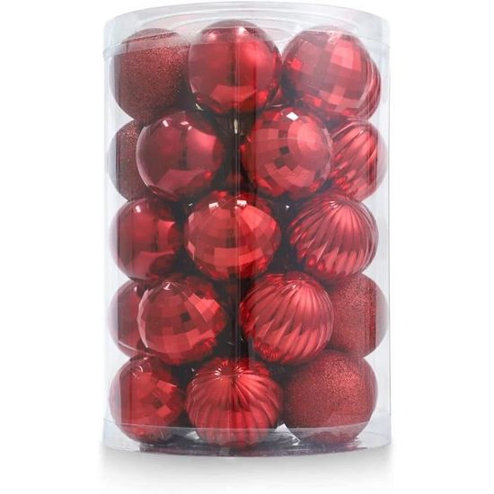 SUEH DESIGN Boules de Noël Incassable 6CM Boule de Décoration d'arbre