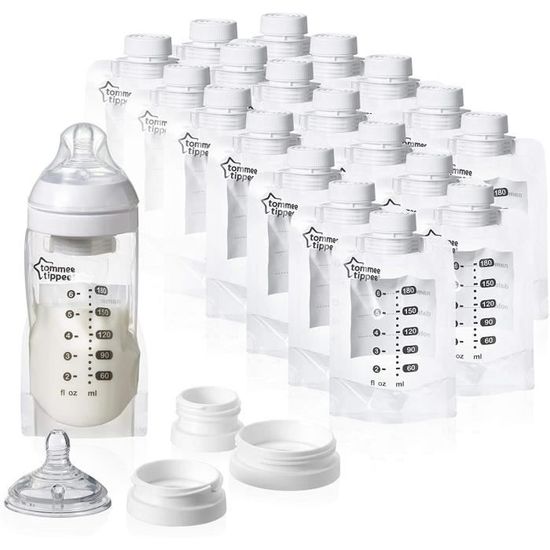 Pots de conservation du lait Tommee Tippee Express and Go Breast Milk Starter Kit 495864