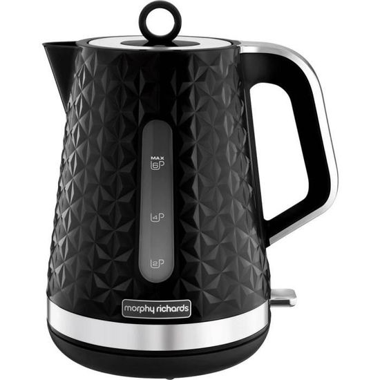 Bouilloire électrique Morphy Richards Verve 1,7L - 3000W, Noire, Bouillon Rapide, Sans Fil