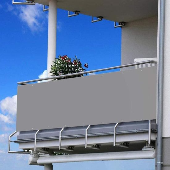 Brise-vue 90 x 400 cm - Balcon, coupe-vent, anti-UV, imperm&eacute;able, densit&eacute; 200 g-m&sup2;, pour jardin, terrasse, cl55