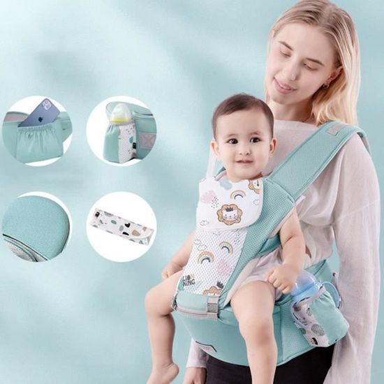 Porte-Bébé Écharpe De Portage Respirant Réglable - Ergonomique 3-36 Mois Jusqu'à 20 Kg, Enveloppement Naturel Et Confortable