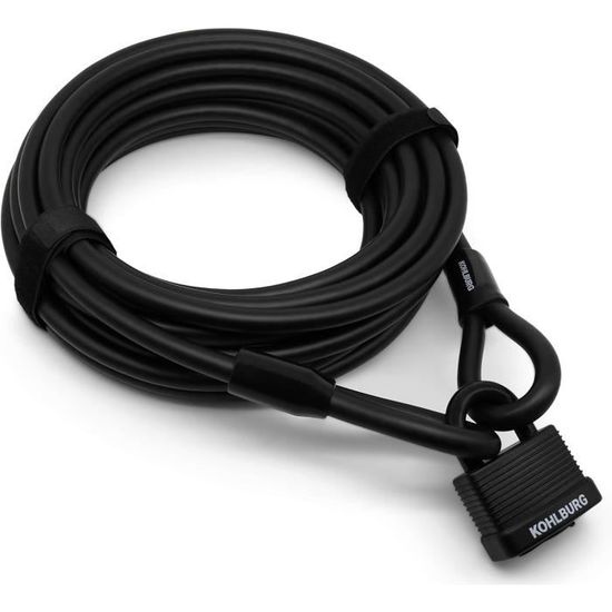 Antivol à Câble ABUS 3406K – 55 Cm, Acier Gainé Plastique, Sécurité Niveau 1, Noir