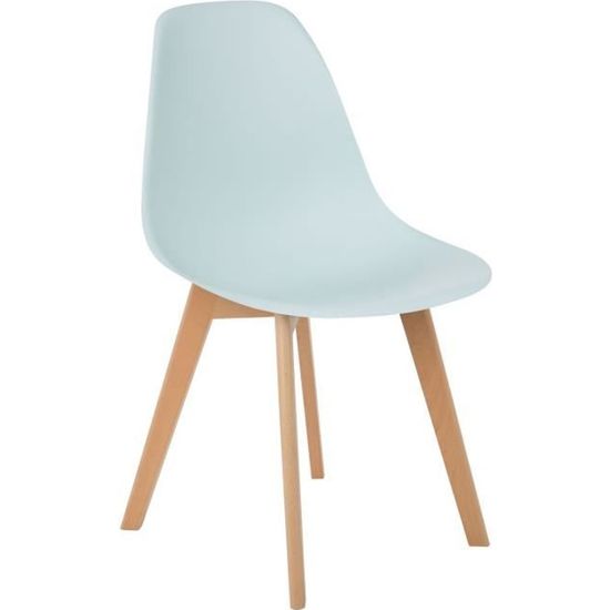 Chaise Scandinave BRICH SCAND NORDIC SKLUM Bleu Bois massif Salle a manger Interieur Cdiscount Maison