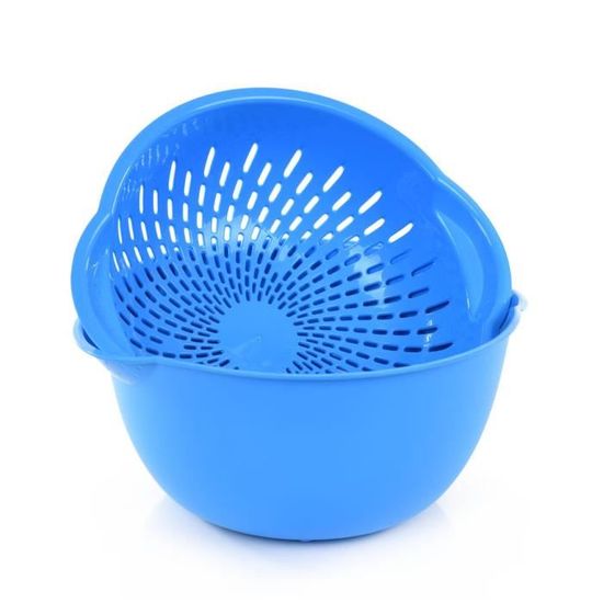 Lot De 2 Passoire + Saladier Inox 26 Cm – Ensemble 2-en-1 Égouttoir Et Bol Multifonction Pour Légumes, Pâtes, Fruits
