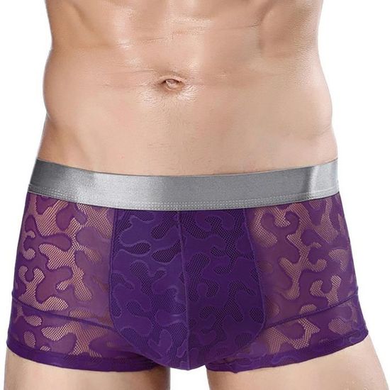 Caleçon Homme En Soie Glacée - Respirant, Avec Poche De Soutien, Coloris Uni (bleu, Noir, Rouge, Etc.)