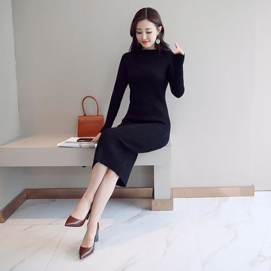 robe pull moulante longue