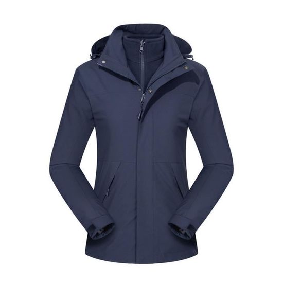 Veste Softshell Femme Hiver Chaud – Coupe-Vent, Imperméable, Capuche Amovible – Randonnée, Ski, Jogging Et Plein Air