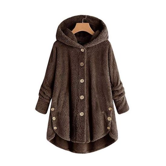 Veste polaire décontracté à carreaux et poches