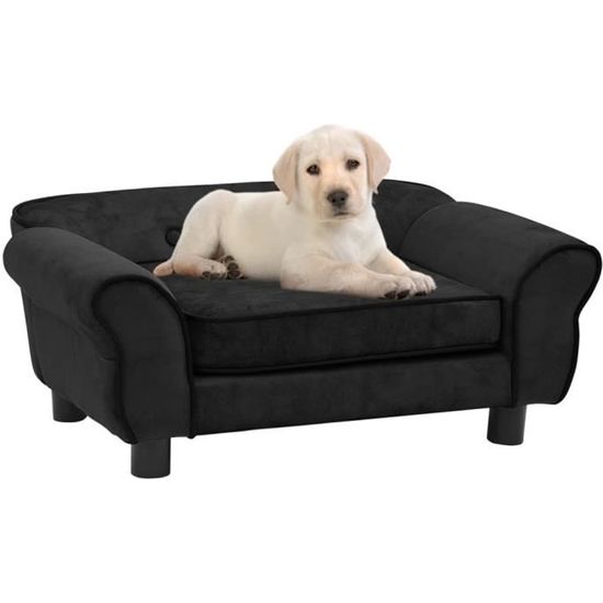 81010Mode- Canapé pour chien chat sur pied,grand confort,Panier Corbeille Moderne Noir 72x45x30 cm PelucheTALLE:72 x 45 x 30 cm