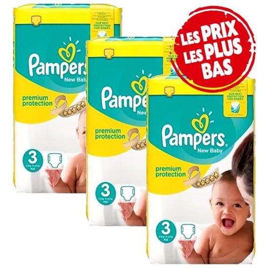 Giga pack 208 x couches bébé Pampers Taille 3 premium protection