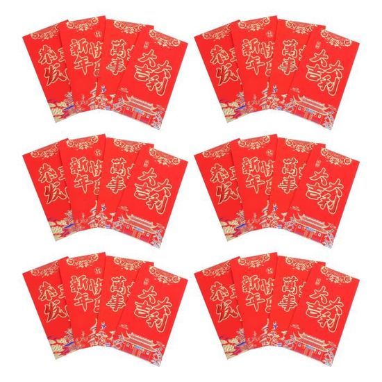 30 Enveloppes Rouges Chinoises Hong Bao - Design Traditionnel Avec Caractères Dorés - Pour Mariage, Nouvel An, Anniversaire, Cadeaux En Argent - 9