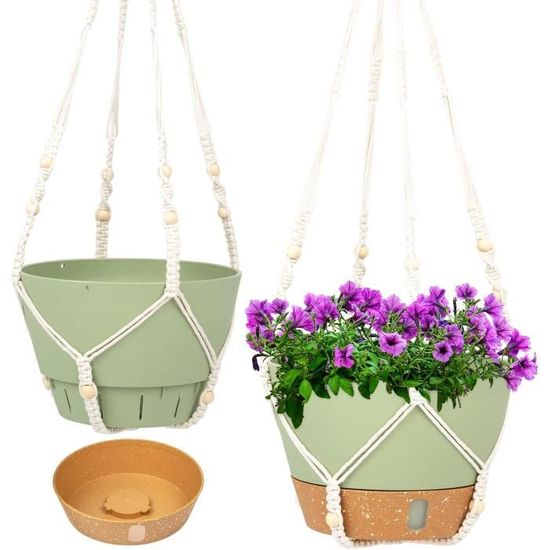 Pots de Fleurs Suspendus Noirs - Alma home - Pour Intérieur et
