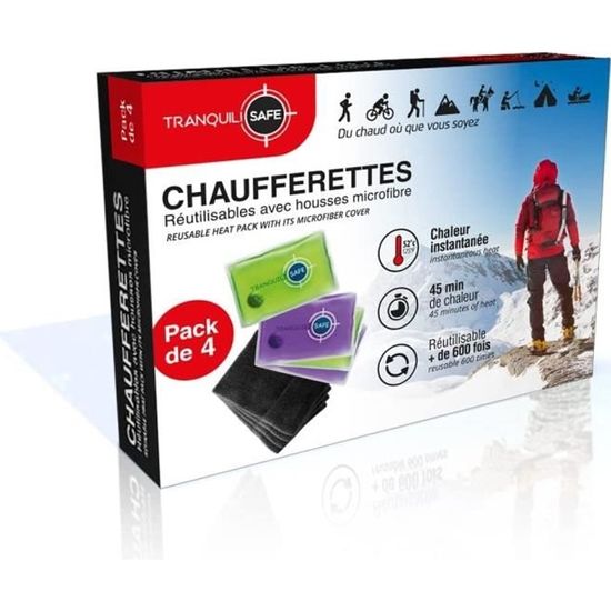 Lot De 4 Chaufferettes De Poche Réutilisables - Chauffage Mains Et Doigts - Activation Par Pliage - Forme Cœur - 5
