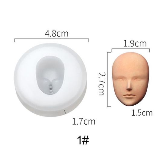 Moule En Silicone Visage Bébé/Poupée - 8 Motifs Différents - Pour Chocolat, Fondant, Résine, Argile - Environ 5x5 Cm