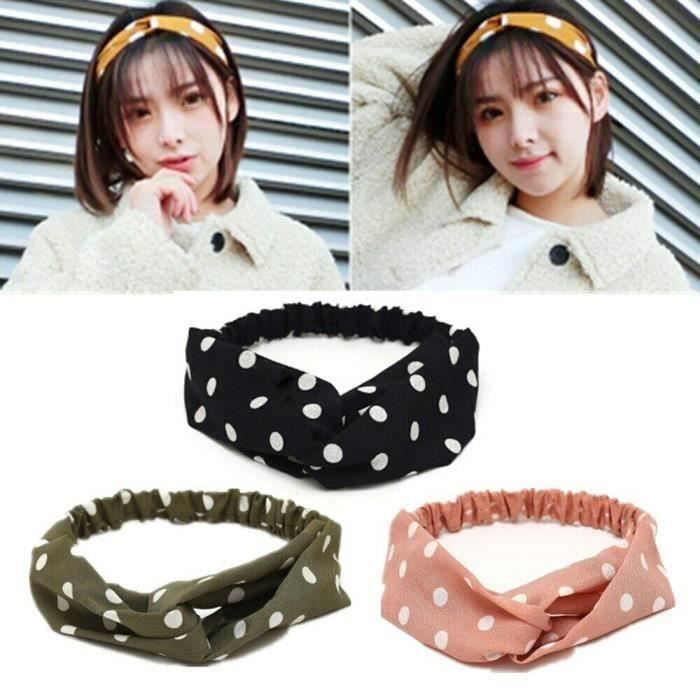 Headbands Élastique Bandeaux Cheveux Femme, Fil flexible Headbands Accessoires pour Cheveux -Rose