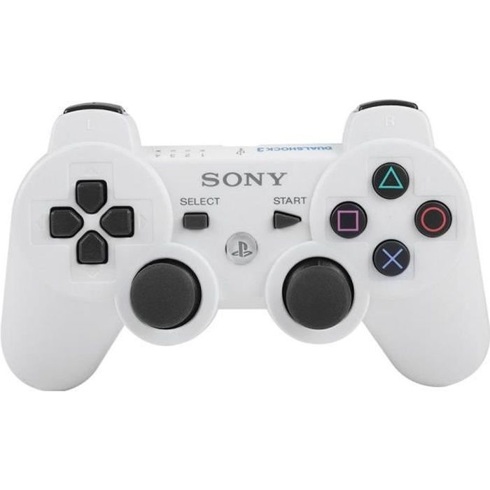 Manette de jeu sans fil Bluetooth pour manette de jeu complète pour PS3 (blanc)-CHE