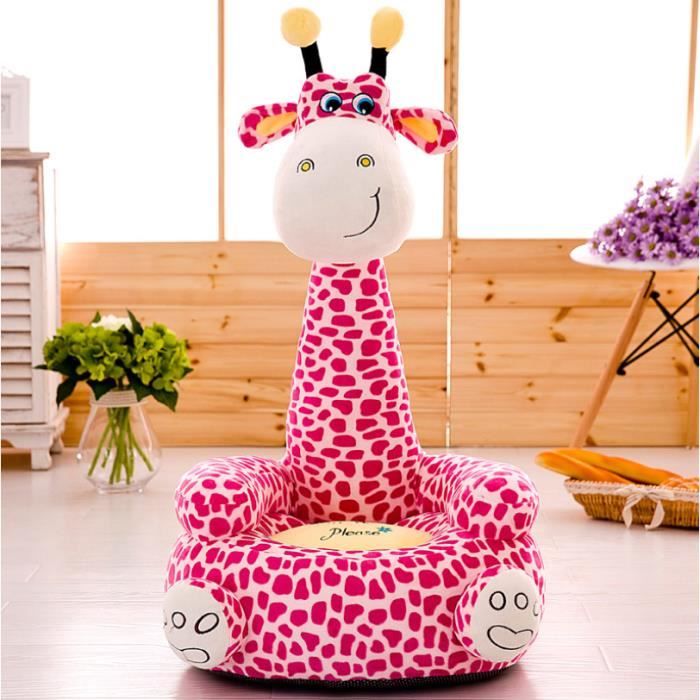 Fauteuil Enfant Canapé Bébé Girafe Coussin Siège Dessin Animal Chaise Bébé Décoration Chambre d'enfant Meubles, Rose