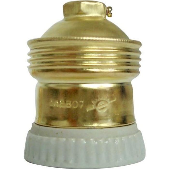 Douille E27 laiton avec collerette porcelaine