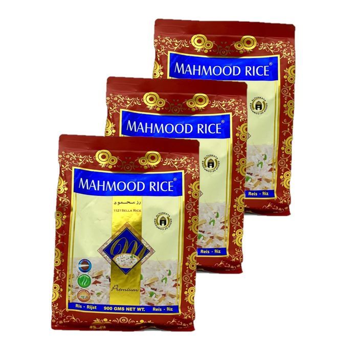 Lot 3x Riz long Sella basmati - Mahmood - 900g