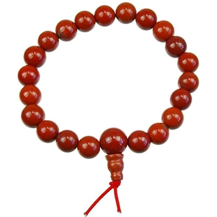 Bracelet mala tibétain - Jaspe rouge
