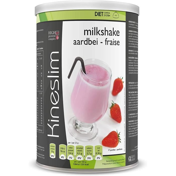 Diet Shake Milkshake Fraise Base de Repas Riche en Protéines-Shake Protéiné Fraise-Régime Minceur-Musculation 17 Préparations 253