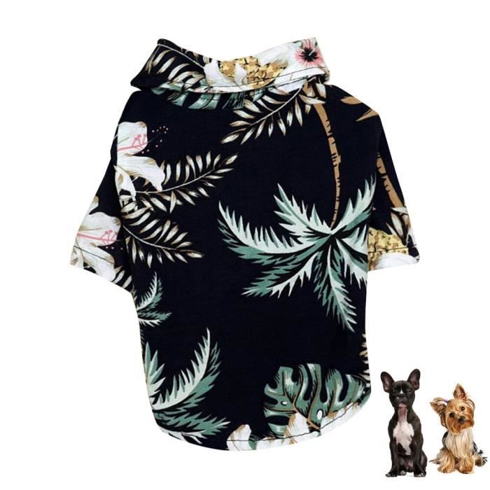 Manteau Blouson,Été plage chien chemises Polyester vêtements gilet vêtements pour animaux de compagnie T Shirt à - Type navy-XXL #A