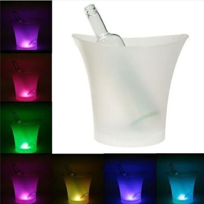 YOYOO 5L 7 Couleurs LED RVB Lumière Changeante Seau À Glace Champagne Vin Boissons Boissons De Froid de la Bière Bar Parti Ou C03303