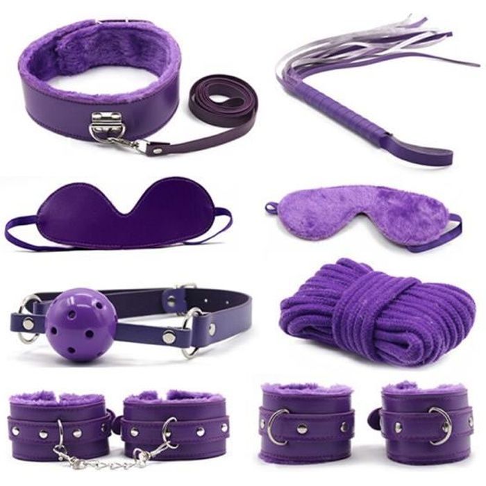 Produits de sexe BDSM Bondage Set Fétiche En Cuir Jeux Adultes Sex Toys pour Couples Slave Game SM Produit Purple 7pcs