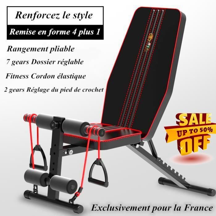 Exercice Banc d'haltères chaise de fitness fitness 7 dossier pliant de vitesse Pliable home gym fitness