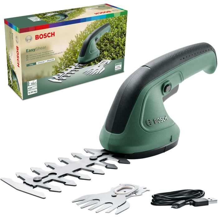 CISAILLE A GAZON use agrave gazon Bosch EasyShear batterie 36 V inteacutegreacutee autonomie 40 min longueur de lame 12 cm ar41