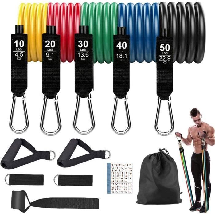 Bande de résistance élastique Newlemo Bandes de Résistance Musculation, Bande Elastique Musculation Set 12Pcs - 5 Tubes F437