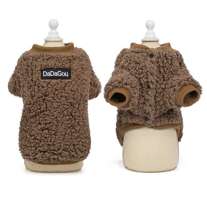 Manteau,Chihuahua vêtements petit chien manteau veste vêtements d'hiver pour chien chiot vêtements pour animaux de - Type Marron-S