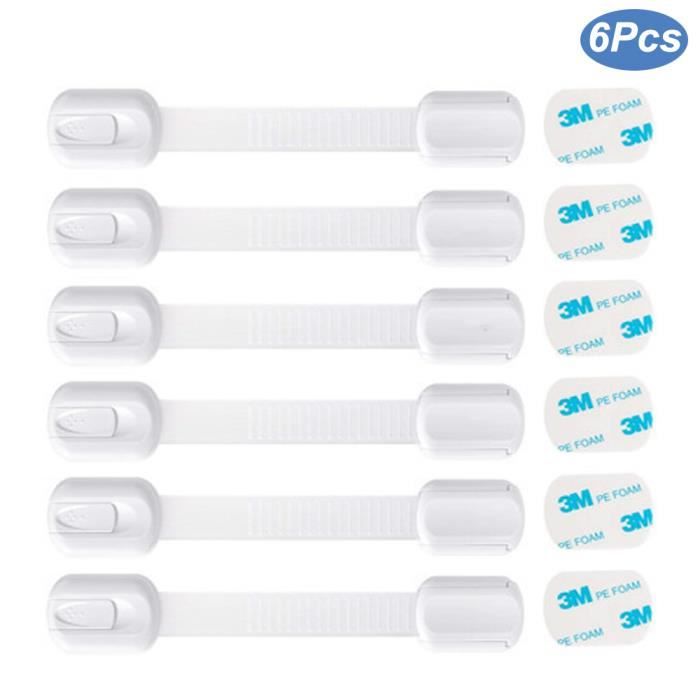 6Pcs Verrouillage Sécurité,Bloque Porte Bébé Verrouillage Sécurité pour Armoires,Tiroirs,Réfrigérateur,Lave-vaisselle,Abattant