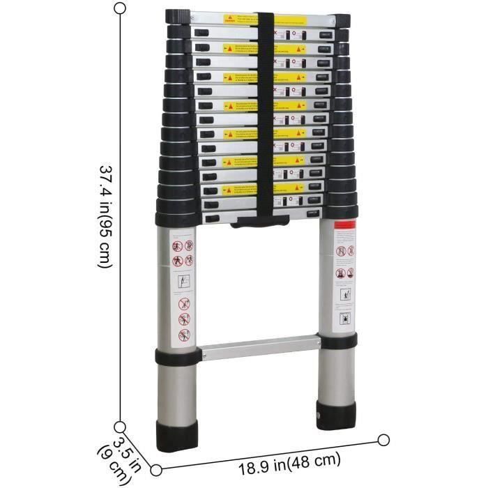 4.7M Échelle télescopique télescopique multifonction en aluminium