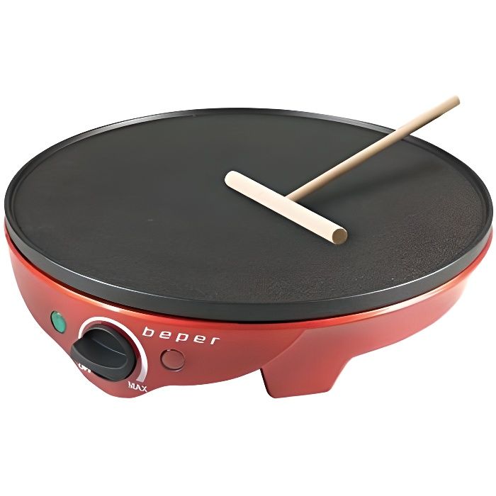 BEPER BT.700Y Crêpière Electrique et Accessoire, 1300 W, Rouge