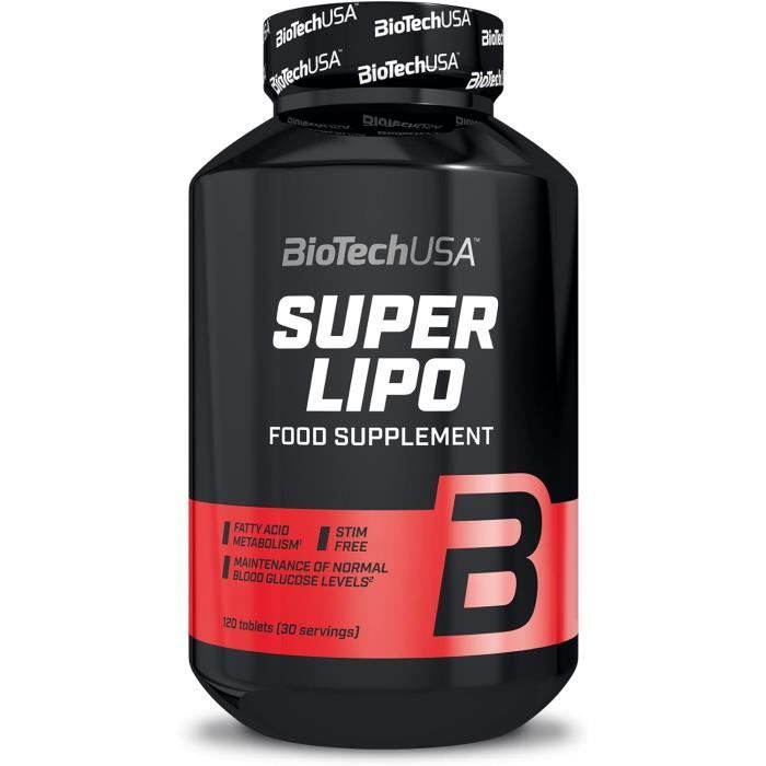 Super Fat Burner 120caps Biotech USA - Perte de Poids - Soutient Régime - Ventre Plat - Sèche Musculaire - Produit Minceur