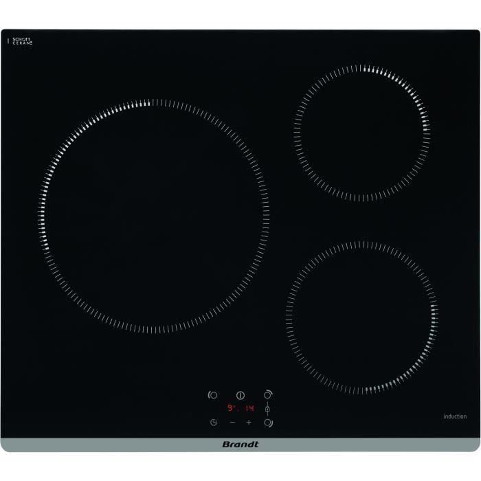 SHOT CASE - BRANDT TI364B - Table de cuisson posable - 3 zones - 3600 W - L60 cm - Noir