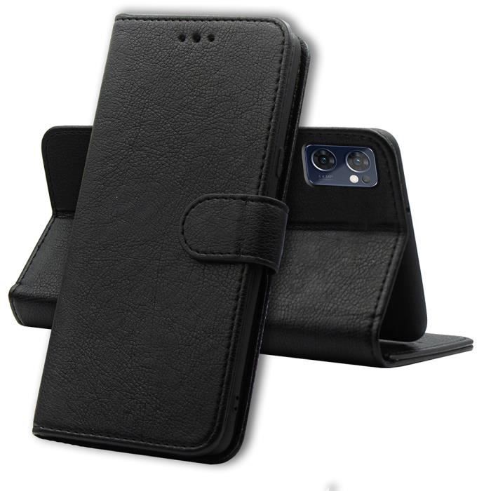 Coque pour Oppo Find X5 Lite, Coque Oppo X5 Lite - Portefeuille Rabat Clapet Aimanté - Noir
