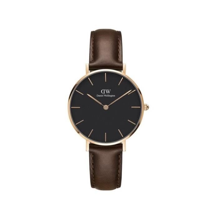 Montre Femme Daniel Wellington Petite Modèle Bristol Marron - DW00100165 32mm Noir
