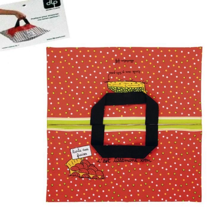 Sac de Transport à Tarte TELLEMENT BON en Coton Rouge - Gâteau Quiche Maison Idée Cadeau Original Pour Femme - DLP Derrière La Porte