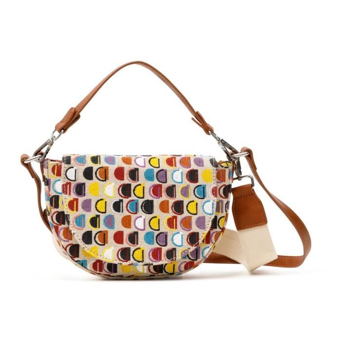 Desigual Bols Dynamic D Pai Crossbody Bag Blanco Lino [127851] -  sac à épaule bandoulière sacoche