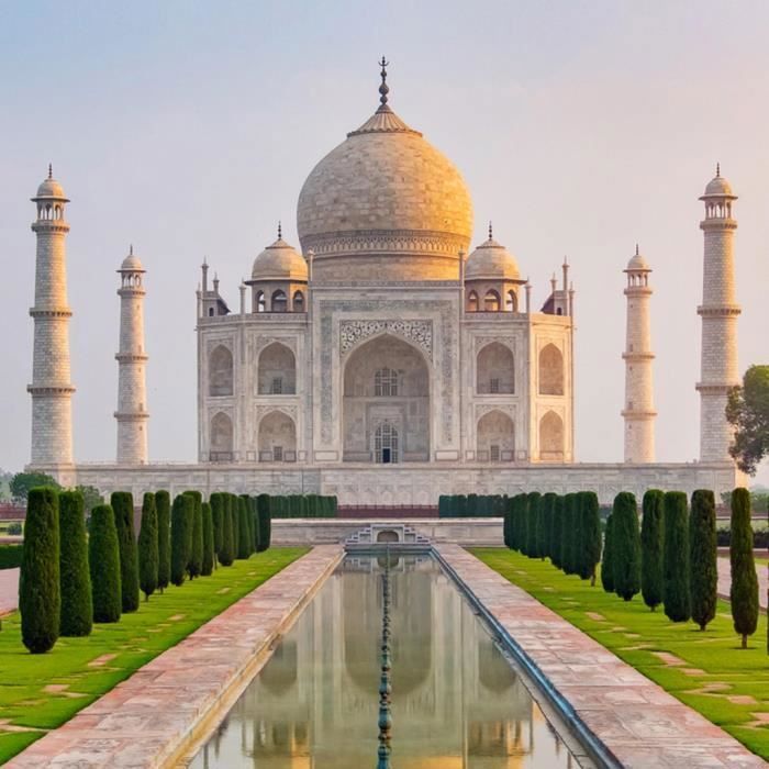 Poster Affiche Taj Mahal Inde Merveille du Monde Monument Agra 42cm x 42cm