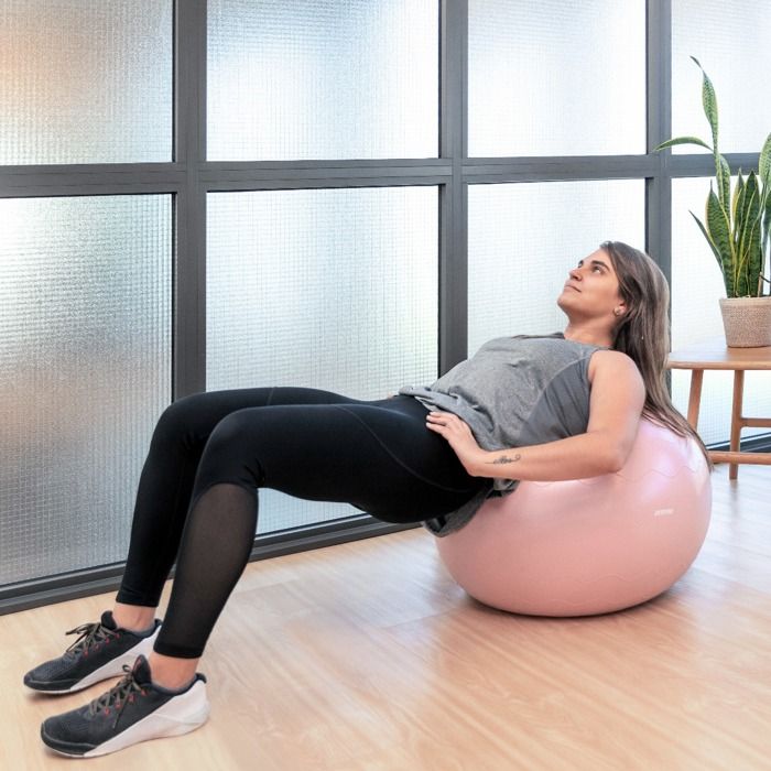 Gym ball FITBALL-PAT ROSE 65cm de diamètre, antidérapant, PVC anti-perforation, équilibre - FITFIU Fitness