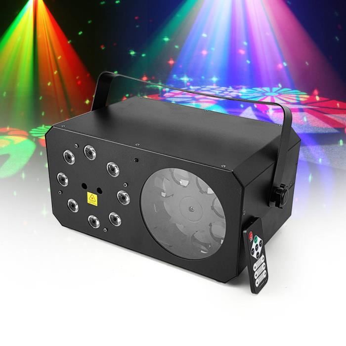 Jeu de lumière laser vert et rouge + effet Gobo + effet RGB à LED - Flash Power Gobo dual