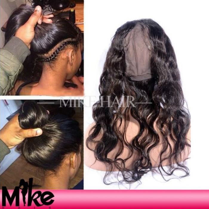 Nouveau Produit 1pièces Cheveux Bresilien Vierge Body Wave Perruque Cheveux Humain Naturel Bonnet Perruque 360 Lace Frontal 10 Po...